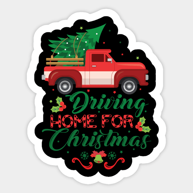 Driving home for Christmas Sticker by Sapfo